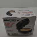 Holstein Housewares Stainless Steel 2 Section Omelet & Frittata Maker, Non Stick Coating, Easy To Clean, Indicator Lights, Compact Storage, Prepare Versatile Recipes in Minutes. 2 Portions, Black