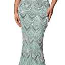 Women's Beaded Mermaid Formal Evening Gown Off Shoulder Prom Dress | Sequin,lined,Sparkly Wedding Guest Dress,Bodycon Fishtail Party Cocktail Maxi Dress,Lace Up Back,Elegant Gala Red Carpet Gown (Teal, L)
