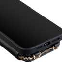 Crossbody Zipper Wallet Phone Case for iPhone 14 Pro Max, Premium Vegan Leather RFID Blocking Card Slot Holder Case with Removable Crossbody/Wrist Strap-Black