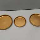 M METERXITY 3 Pack Planter Saucers - Ceramic Plant Tray Flower Pot Drip Trays Round Apply to Outdoor/Garden (4/5/6inch, Gold)