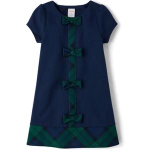 Gymboree Girls and Toddler Short Sleeve Dressy Dress (12, Tidal Green Plaid)