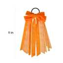 3 x Velvet Elastic Hair Tie 11 Inch Long Velvet Ribbon Bowknot Headwear Fall Winter Ponytail Hair Accessories for Women Girls, Orange