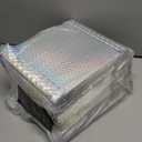 25 PCS Holographic Bubble Mailers,8.5x12 Inch Poly Padded Envelopes,Metallic Bubble Mailers,Waterproof Shipping Bags,Self Sealing Cushion Envelopes for Mailing Packaging Small Business