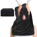 SINLAND Microfiber Esthetician Towels for Facials Mask Removing Face Wrap Soft Facial Cloth with Split Design Spa Towels for Facial Steam Massage and Cleansing (1 Count (Pack of 3), Black)