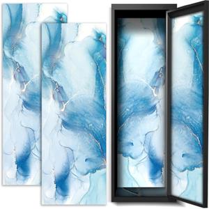 Haull 2 Pcs School Locker Magnetic Wallpaper Locker Accessories for Girls Boys 12 x 36 Inch Removable Locker Decoration for School Office (Marble)