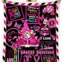 Soft Healing Blanket - Breast Cancer Gift, Get Well Soon Pink Throw Blanket - Sympathy Gifts for Women and Survivors (50"x 60", G507)