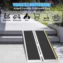 5FT Portable Wheelchair Ramp, Non-Slip Aluminum Folding Handicap Ramp, 600 LBS Capacity Door Threshold Ramps for Home Steps, Scooter Ramp for Car, Doorways, Curbs, Stairs, Cart, Wheel Chair Steps