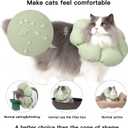 Cat Cone Collar,Cute Waterproof Cat Recovery Collar,Anti-Bite Lick Wound Healing Safety Elizabethan e Collar for Cats,Green Flower All-Season Style
