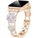 Omnillert Dressy Band Compatible with Apple Watch Series 10 Bands for Women 41mm 40mm 38mm 42mm 44mm 45mm 46mm 49mm, Sparkly Clover Bracelets Designer Straps for iWatch series 9 SE 8 7 6 5 4 3 Ultra