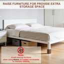 Ezprotekt Furniture Bed Risers 4 Heavy Duty 4400 lbs Metal Lifts 4pcs | Bed Sofa Chair Table Leg Frame, Under Bed Storage Space Easy Clean Durable Steel Construction, High Weight Capacity Brown