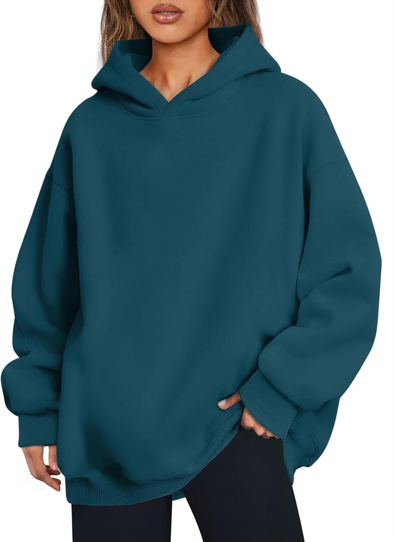 Trendy Queen Womens Oversized Hoodies Comfy Sweatshirts Fall Fashion 2025 Outfits Casual Tops Fleece Clothes with Pockets (Large, Navy)