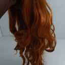 Ginger Long Wavy Wig for Women, Pre-Cut HD Lace Natural Hairline, Glueless Middle Part, Synthetic Fiber for Daily and Party Use 26Inch, Ginger 