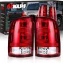 OKLPF Rear Brake Tail Light Compatible With 2007-2014 GMC Sierra 1500 2500HD 3500HD Replace 25958484 25958485,Replace Red Taillight Assembly,Included Bulbs and Harness,Driver and Passenger Side