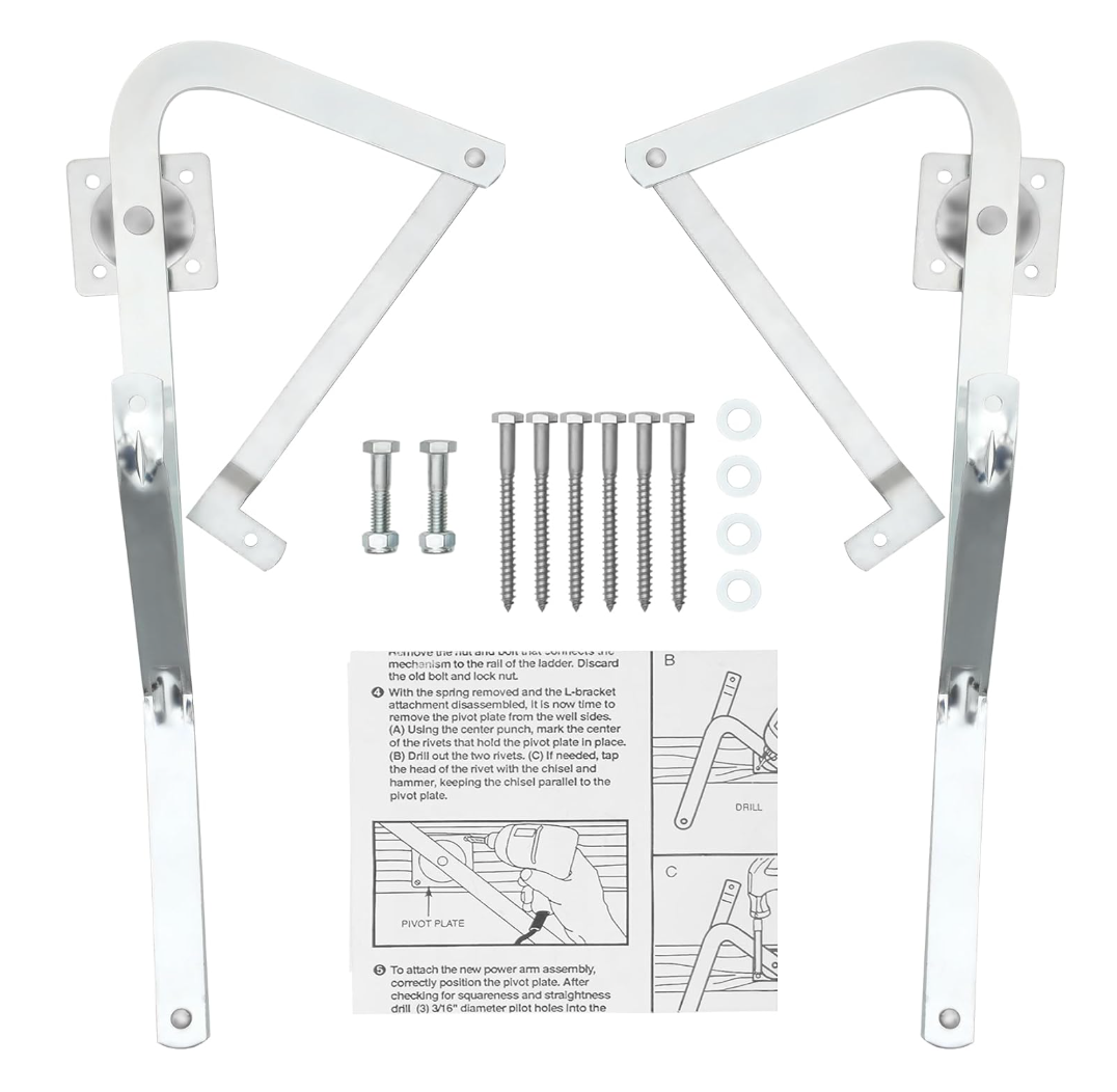 55-2 Attic Ladder Hinge Arms,Compatible with Werner Mk5, WU2210, W2208, W2210, Suitable for Werner Attic Ladders Manufactured After 2010, Heavy Duty Thick Galvanized Material