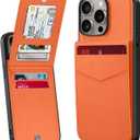 Bemal for iPhone 13 Pro Max Wallet Case, Built-in Card Holder, RFID Blocking, PU Leather Kickstand, Magnetic Closure, Durable Shockproof Phone Cover for Women and Men, Orange