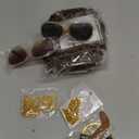 70s 80s Disco Costume Wigs Set for Men Mustache Glasses Peace Sign Pendant Chain Hippies Cosplay Halloween Party Accessories (curly hair)