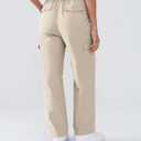 Women's High Waist Cargo Pants with Multiple Pockets Comfortable Flexible Fit Casual Wear Work Hiking (Beige)
