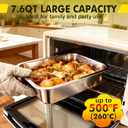 9x13 Baking Pan with Lid, 7.6Qt Large Lasagna Pan with Lid, 4 Inch Extra Deep Dish Baking Pan & Casserole Dish, Oven Safe Stainless Steel Roasting Pan for Family, Large Capacity Cooking