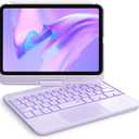 GreenLaw Keyboard Case for iPad mini 7(2024) & Mini 6 (2021) 8.3", Smart Touchpad, 7 Color Backlit, Type-C Rechargeable, 360 Rotate Keyboard Case for iPad mini 7th/6th Generation, Purple