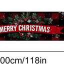 HOMETITUTE Merry Christmas Banner Red Black Plaid Holiday Snowflake 118x20 inch christmas hanging banner Rustic Porch Fence Wall Decoration outdoor christmas banner for yard Party Backdrop