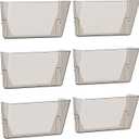 Clear Acrylic Single Pocket, Plastic Hanging Wall Mount File Holder for Office Home (Gray, 6 Pack)