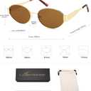 AMOMOMA Retro Oval Trendy Sunglasses for Women Designer 2024 Womens Sun Glasses Metal 90s AM6639 (Yellow)