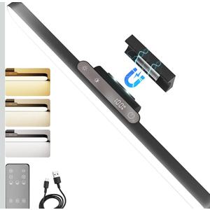 Ensenior 5W Rechargeable Light Bar with Remote, Magnetic Led Lights with Battery Display, 2500mAh Dimmable and Adjustable Angle Makeup Light with 3CCT for Cabinet, Closet, Bathroom and Desk