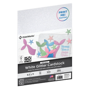 3pcs Printworks White Glitter Cardstock, 8.5 x 11, 15 Sheets