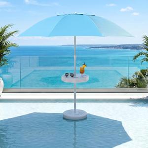 Pool Umbrella for Inside of Pool with Weighted Base & Cup Holder | UV Sun Shade, Adjustable Aluminum Pole,Portable In Pool Umbrella for for Patio, Pool, Deck, Backyard