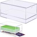 Empty Acrylic Mahjong Case Mahjong Storage Box for American Tiles and Mahjongs Cards Transparent Display Box for Mahjongs Tiles Accessories Supplies(Medium,2 Compartment)
