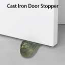 Door Stopper Security Floor Decorative Cute Bird Heavy Duty Cast Iron Door Stop, 2 Pack Door Stops Wedge Antique Gold-Green