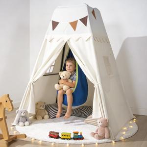 Swing Stand Frame with Sensory Pod Swings and Kids Tent,Play Tent,Heavy Duty Metal Swings Frame,Cotton Sensory Pod Swing for Kids,Large Playhouse for Toddler Indoor and Outdoor 330LBS