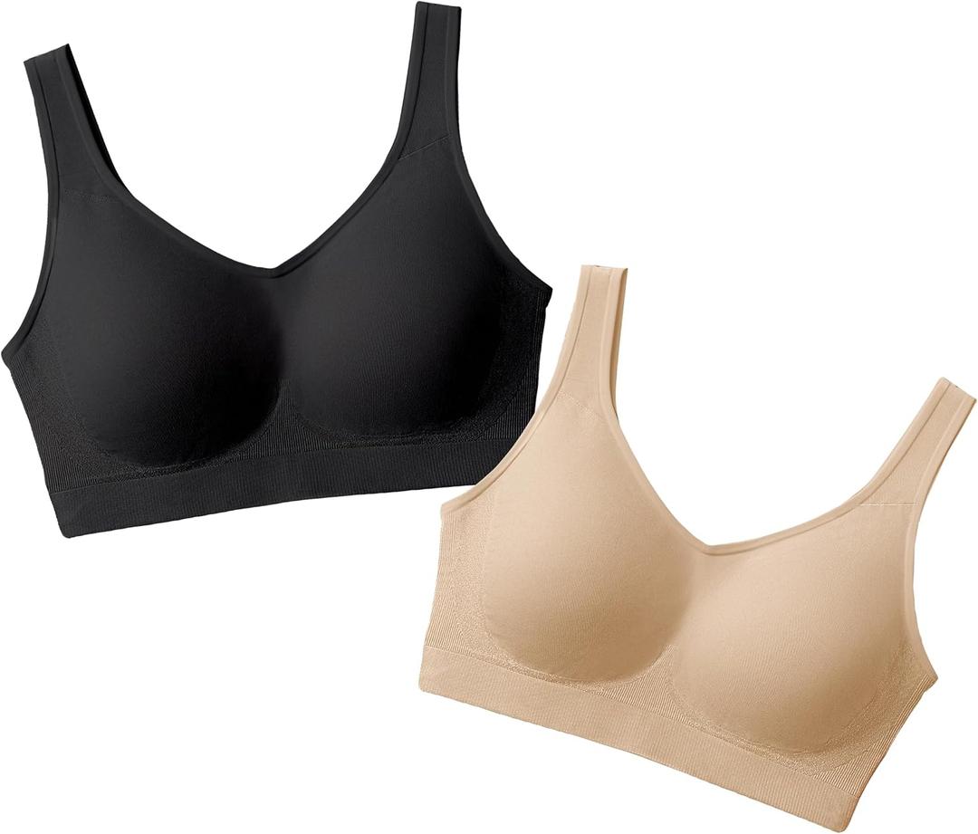 SHAPERMINT Wireless Bras for Women No Underwire Small to Plus Size Bralettes with Support and Natural Lift, 3XL