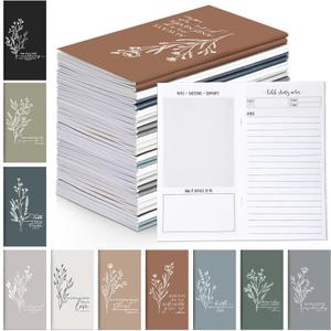 Qilery 30 Pcs Mother's Day Christian Gifts Bulk Pocket Christian Planner 2026-2027 Prayer Journals to Do List Weekly Goals for Teacher Father Church Members Men Women(Neutral Color,Aesthetic)