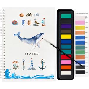 Beginner's Watercolor Painting Kit,Watercolors Workbook,Watercolor Painting Kit (Color - Underwater)