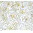 7x5ft White Roses Wall Photography Backdrop Wedding Bridal Shower Baby Shower Party Decoration White Roses Flowers Wall Art Photo Background Studio Photo Booth Props Vinyl