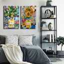 Framed Set of 2 Fashion Modern Graffiti Wall Art Colorful Street Art Canvas Painting - Perfume Bottle Posters Banksy Colorful Print Pop Art Pictures Wall Decor 16"*24"*2