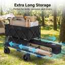 Double Decker Wagon with Table, 600lb 400L 54'' Extra Long Heavy Duty Wagons Carts Foldable with Tailgate, Utility Folding Cart Big All-Terrain Wheels with Brakes for Camping, Fishing, Beach, Outdoor