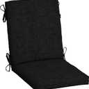 Arden Outdoor Patio Dining Chair Cushion, 20x44, Rain-Proof Seat Pad, Fade-Resistant Outdoor Cushion Black Leala
