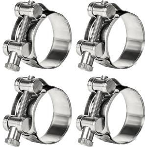 T-Bolt Hose Clamps 304 Stainless Steel (32-35mm 4-Pack) - Heavy Duty Adjustable Clamp for Automotive, Plumbing & Industrial Pipes - Corrosion Resistant, Secure Seal