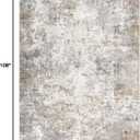 UERMEI 7x9 Area Rug Living Room Rugs - Washable Neutral Modern Abstract Soft Thin Large Rug Indoor Floor No Slip Rug Carpet for Bedroom Under Dining Table Home Office Decor - Brown Grey