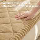 Smiry Fuzzy Couch Cover for Dogs, Non Slip Washable Pet Sofa Cover, Scratch Proof Hair Resistant Plush Sofa Slipcover, Pet Friendly Couch Cushion Protector for Cat, Camel, 27.6" x 88"