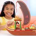 Mattel Disney Moana 2 Toy Playset with Floating Adventure Canoe, Small Doll, 1 Character Friend, 6 Play Areas & 10 Accessories