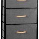 4 Drawer Storage Units Tower, Organizer Cabinet Dresser Furniture with Wood Top for Bedroom, Living Room, Closet, Hallway, Entryway, Nursery Room(Dark Grey)