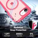 jaroco Magnetic for iPhone 17e Case& iPhone 16e Case, [Compatible with MagSafe][Military Grade Drop Protection][Heavy Duty Protection][Non-Slip][Shockproof] 2-Layer Bumper Phone Case 6.1''-Rose