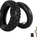 80/65-6 Tire with Inner Tube, 10x3.0 Inflatable Off Road Tire for Electric Scooter Pneumatic E-Bike 255x80 Tires compatible with 36v 48v 400w 500w 800w Hub Motor Mijia M365