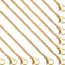 24 Pcs 18" 2mm Gold Stainless Steel Necklace Link Cable Chain Lobster Clasp Bulk for DIY Jewelry Making Supplies Accessories
