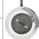 Universal Pans Pots Lid Cover Fit All 8.25 Inch to 12 Inch Pots/Pans/Woks Stainless Steel and Glass Lid with Heat Resistant Knob, Black