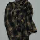 KevaMolly Plaid Flannel Shirts for Women Loose Fit Boyfriend Button Down Shirt Long Sleeve Casual Flannel Blouse Tops (Medium, Brown Black)