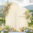 Beige Arch Backdrop Cover Set of 2 Beige Arch Cover 7.2 and 6ft Wedding Arch Cover Stretchy Backdrop Bridal Baby Shower Birthday Party Arches Stand Covers Spandex